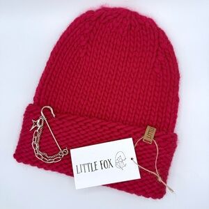 Handmade Chunky Beanie — Thick Knit Hat, Warm Winter Accessory (Red)